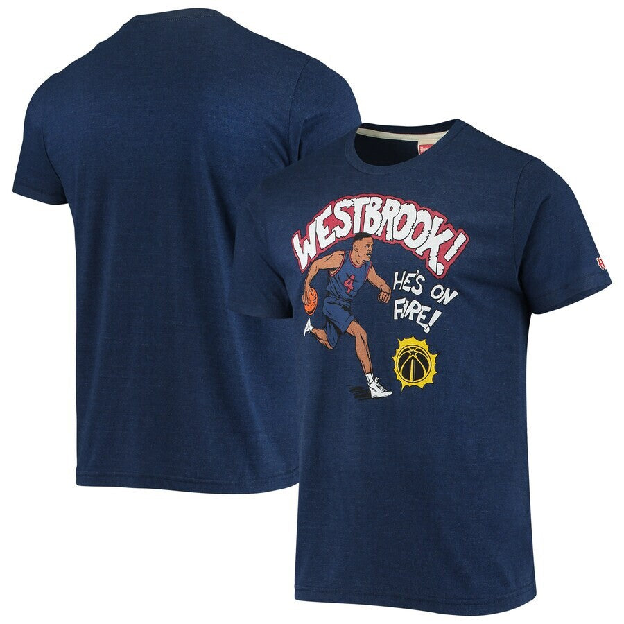 Men’s Washington Wizards Russell Westbrook Homage Navy Comic Book Medium Tee
