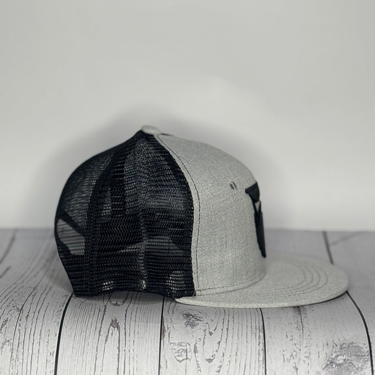 Bearded Men Design Trucker Hat - Grey & Black