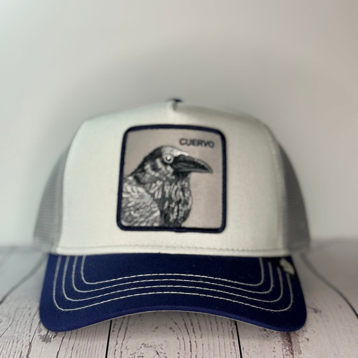 Goorin Bros Cuervo Tricolor Trucker Hat – Gray Crown | Blue Visor | Mesh Back
