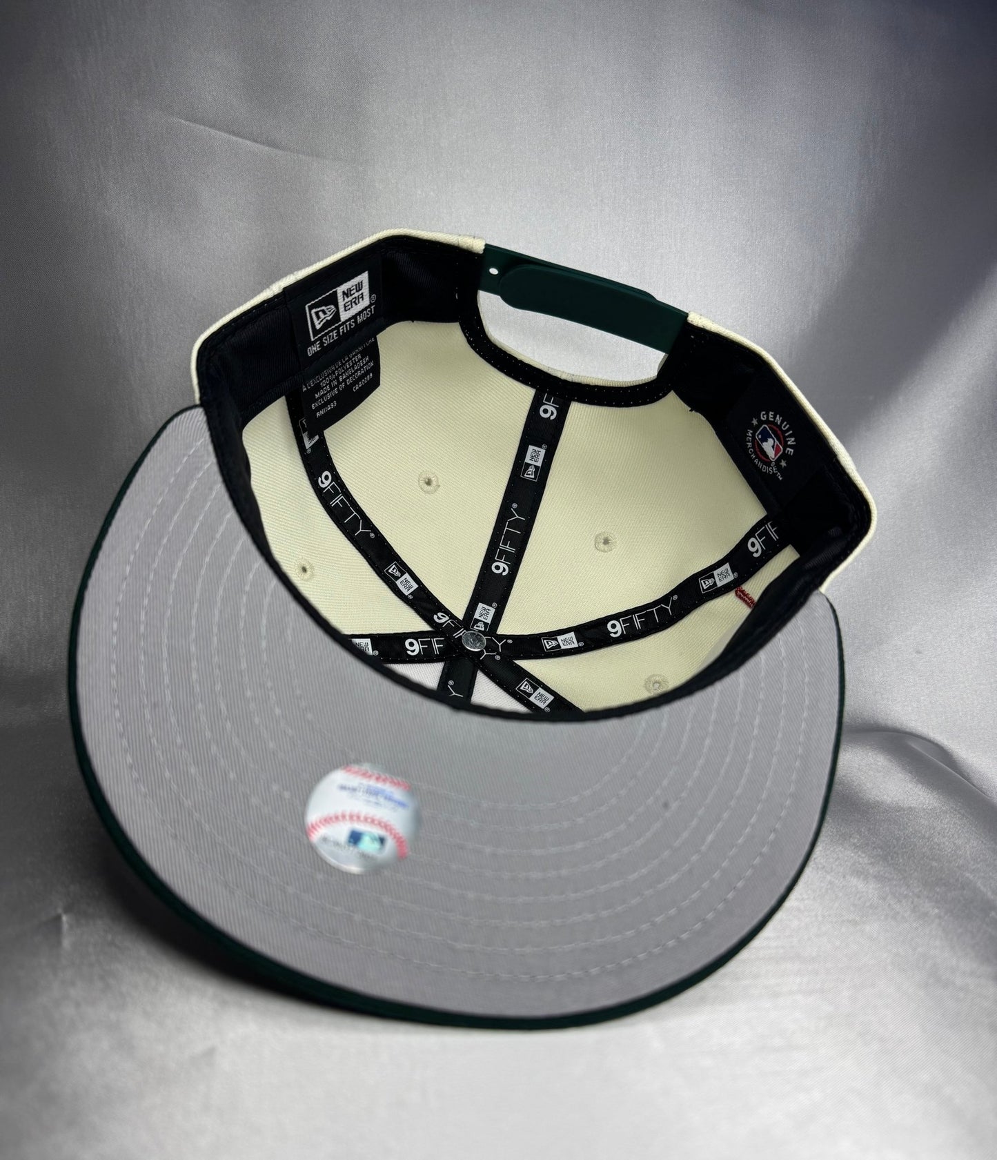 New Era 9Fifty Los Angeles Dodgers Snapback Hat - Shohei Ohtani 50 HR/50 SB Patch - Off White/Dark Green - ExclusiveCrowns