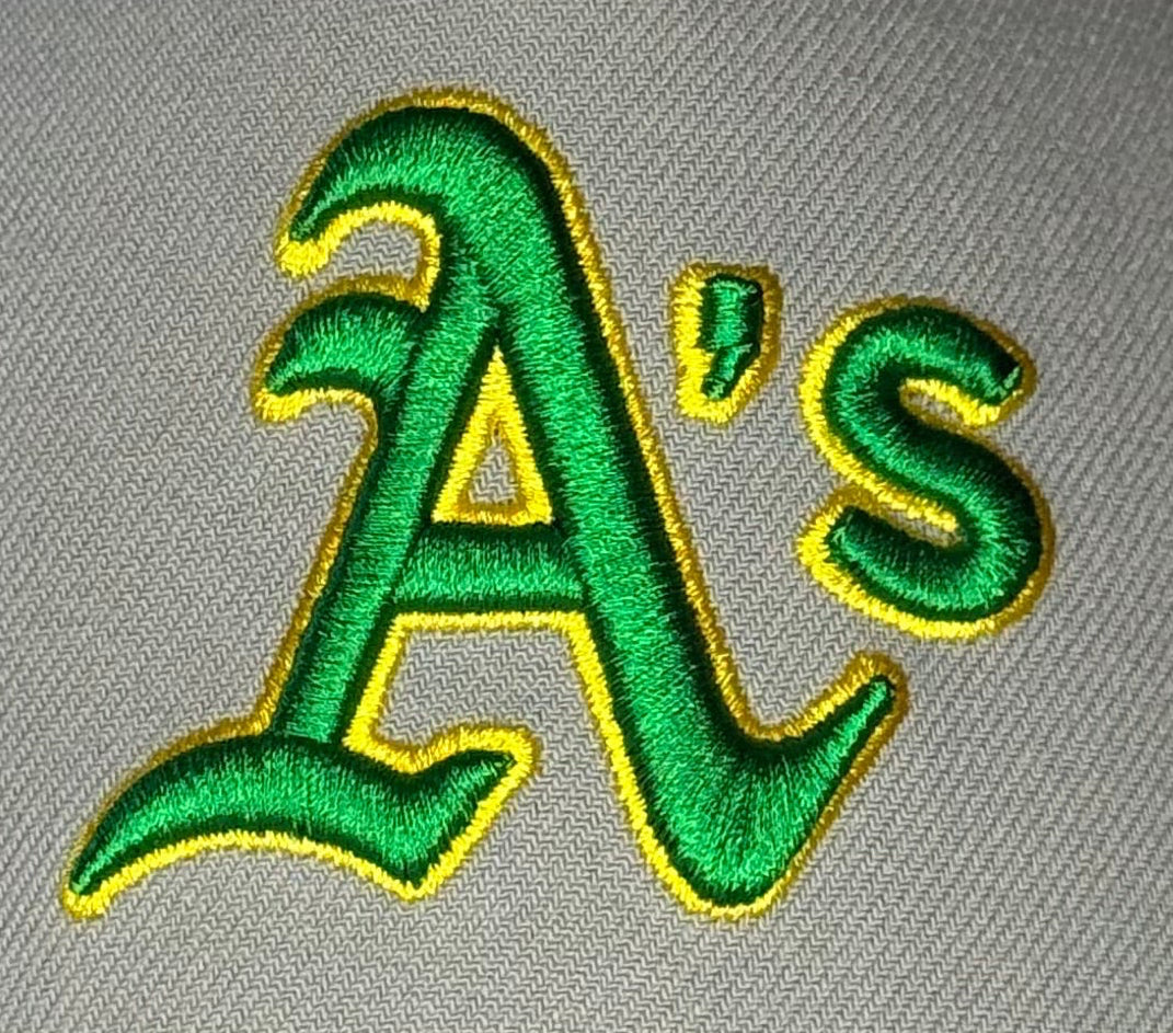 Mitchell & Ness Oakland Athletics Era Flip Heritage Series Pro Pinch Snapback Hat – Grey/Grey