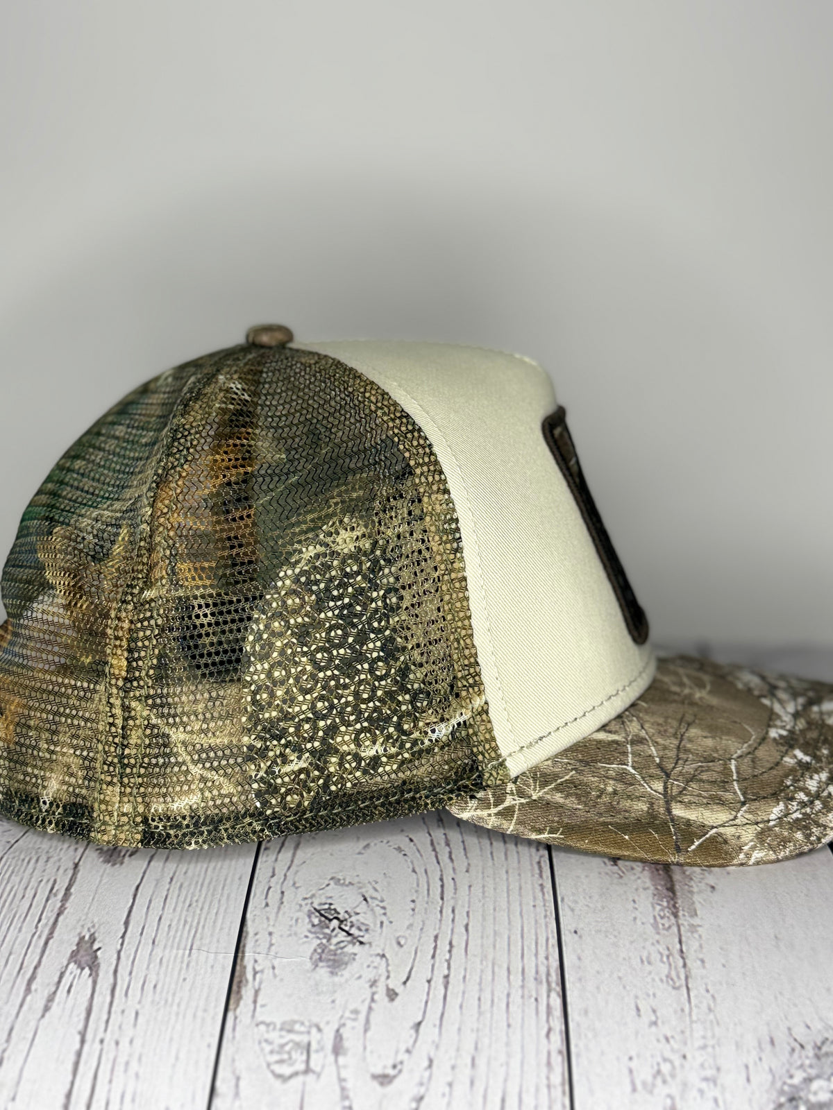 Goorin Bros Black Panther camo mesh trucker hat side view