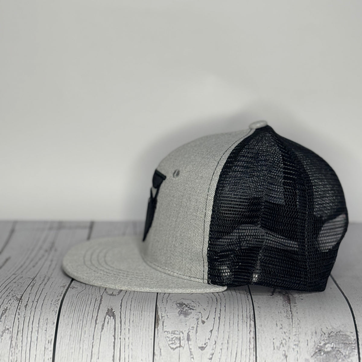 Bearded Men Design Trucker Hat - Grey & Black