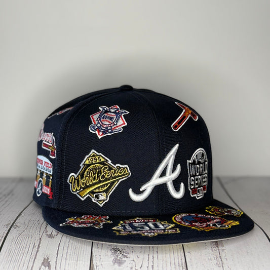 New Era 59FIFTY Atlanta Braves “All Over Patch” Fitted -Navy / Grey UV