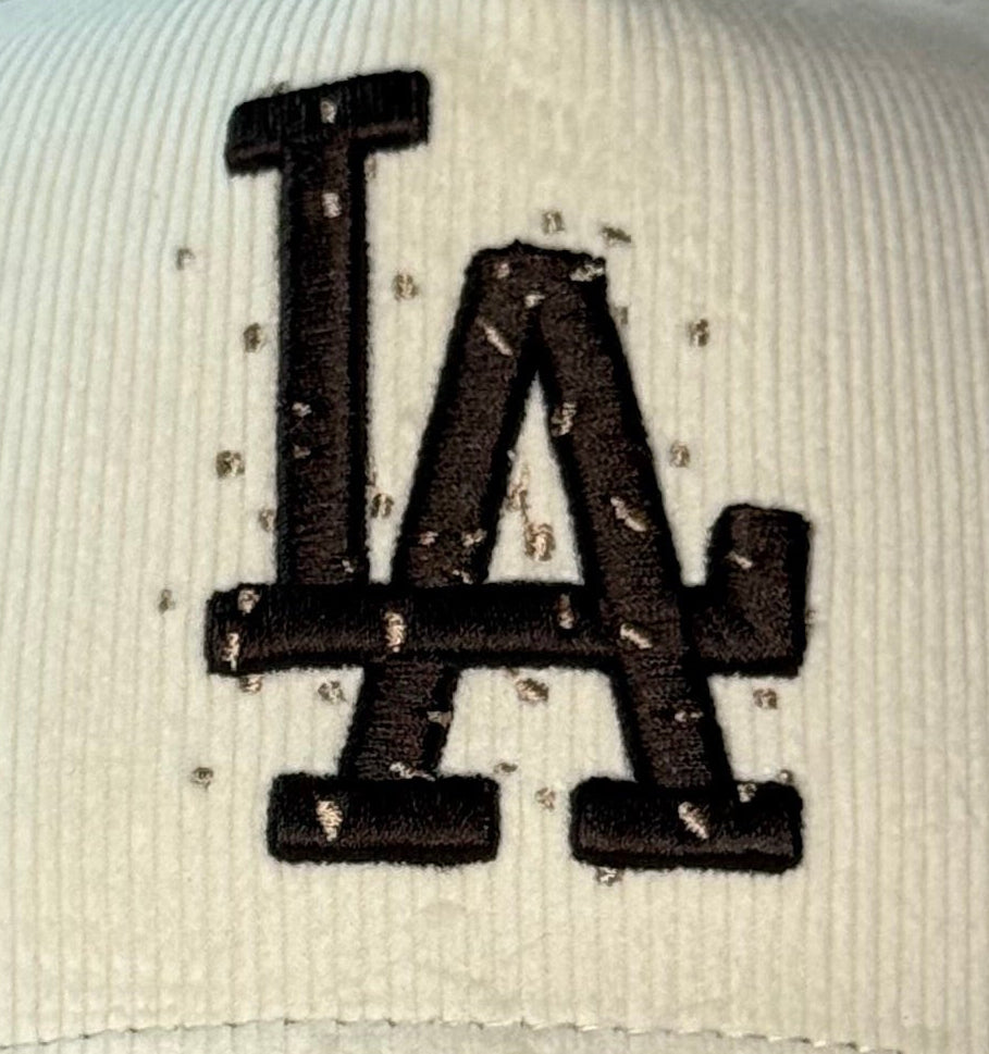 New Era 9FORTY A-Frame Sugar & Spice Los Angeles Dodgers 2020 World Series Champions Corduroy Snapback Hat – White /Brown