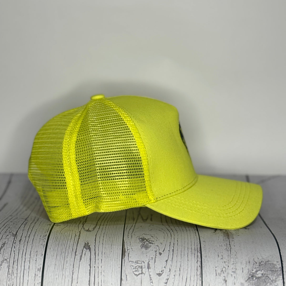 Neon Vibes Drip Emoji Trucker Hat - Yellow & Black