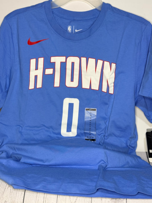 Mens Houston Rockets Russell Westbrook Nike Blue 2021 Medium Tee