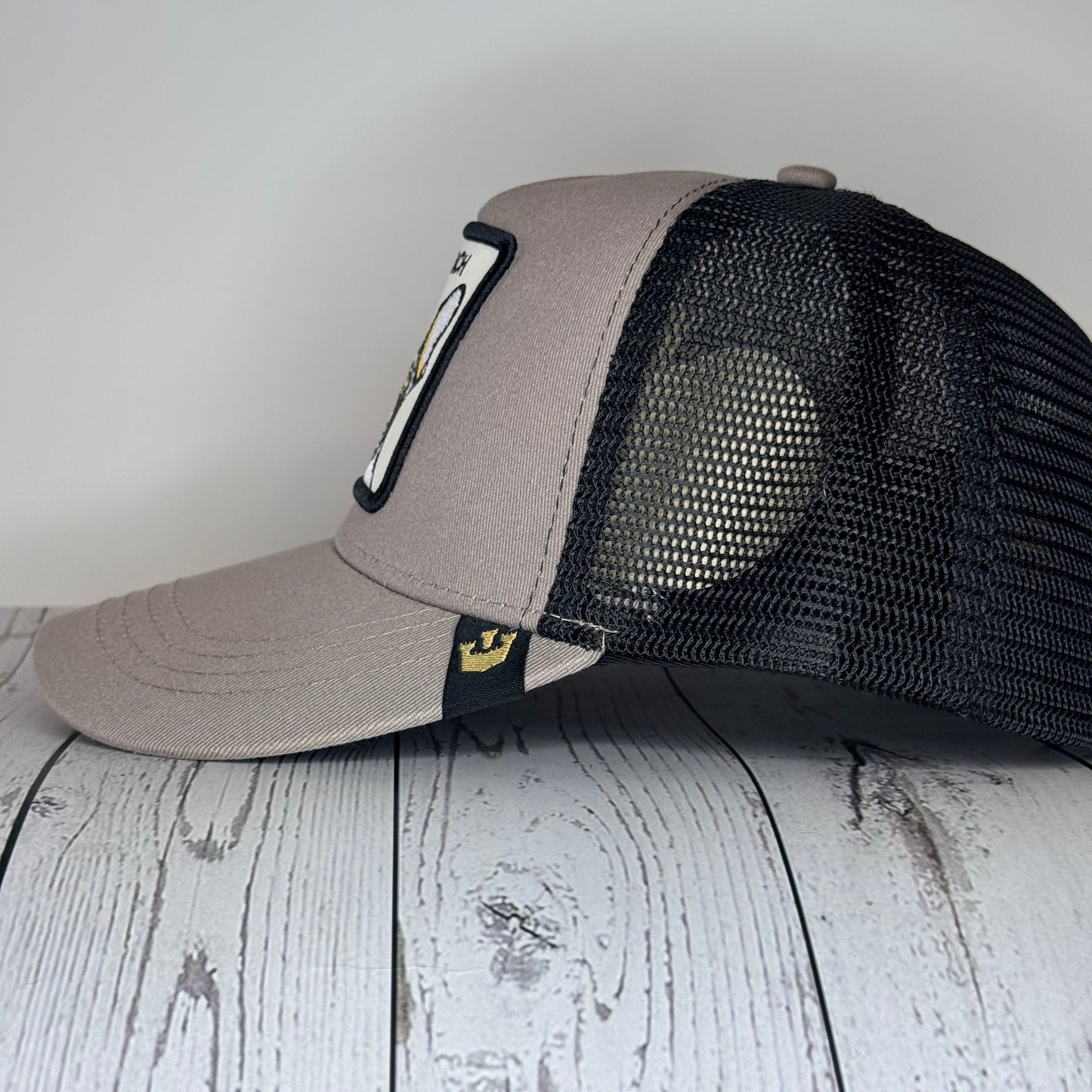 French Bulldog Trucker Hat Gray Black Mesh Adjustable Snapback Curved Cap