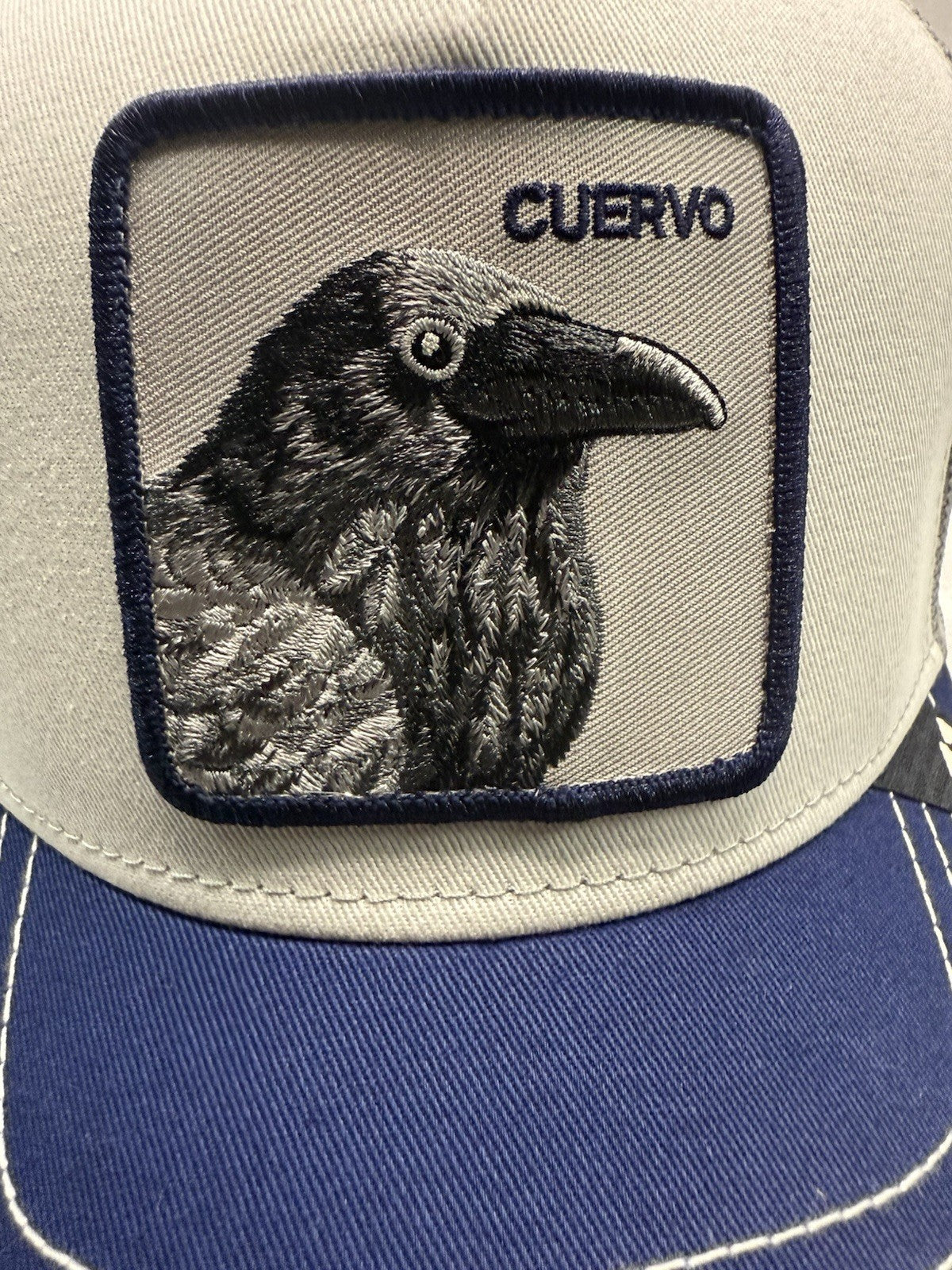 Goorin Bros Cuervo Tricolor Trucker Hat – Gray Crown | Blue Visor | Mesh Back