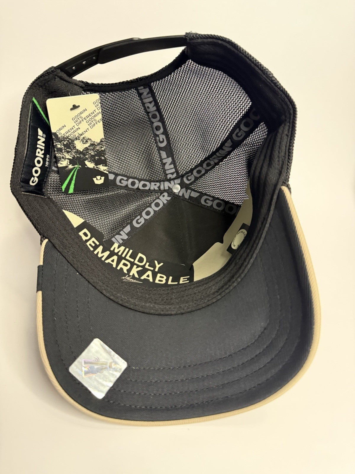 Goorin Bros “GOAT” Trucker Hat – Tan/Black – Adjustable Snapback