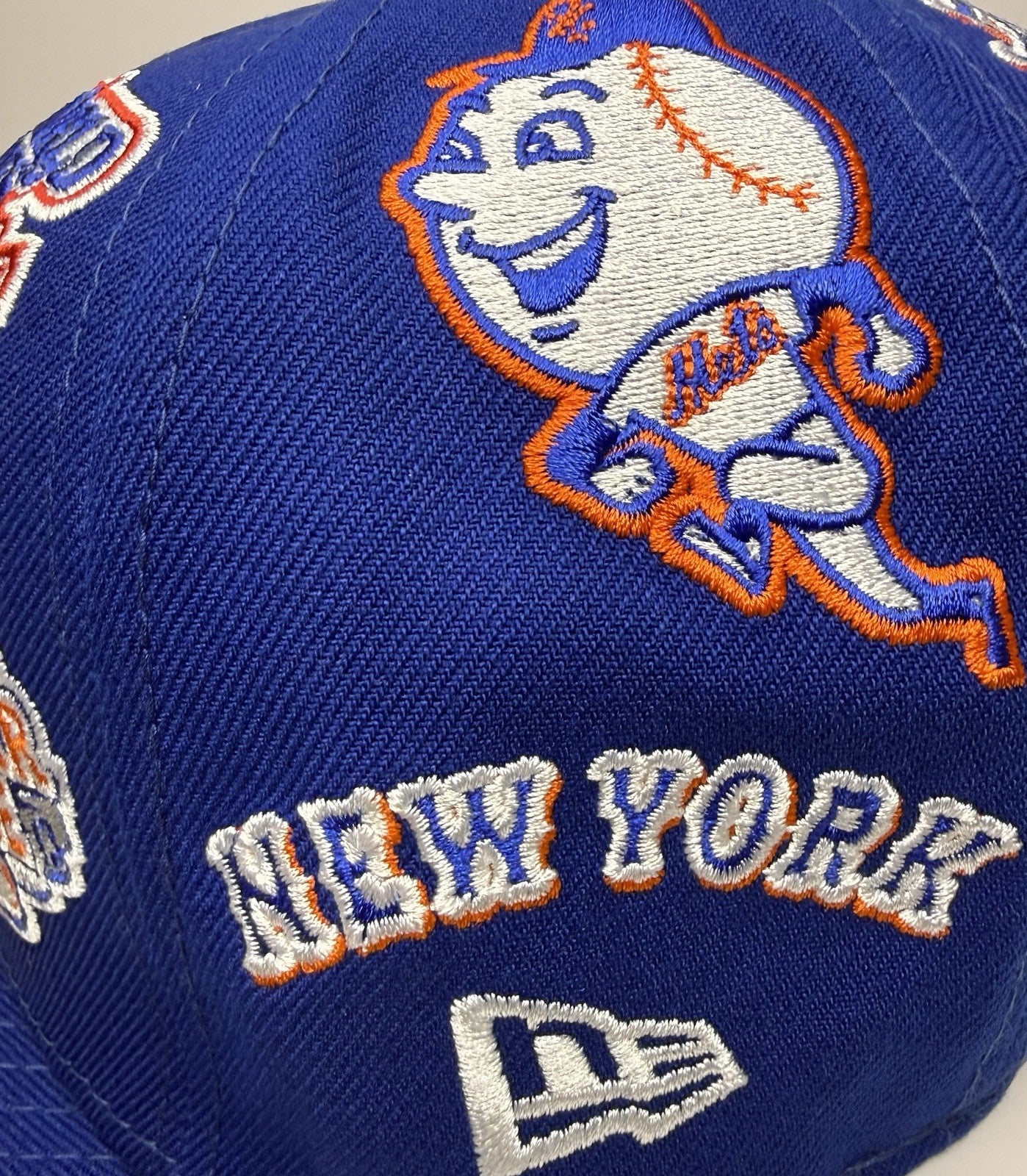 New Era 59FIFTY New York Mets “All Over Patch” Fitted Hat 7 3/8-Royal / Grey UV