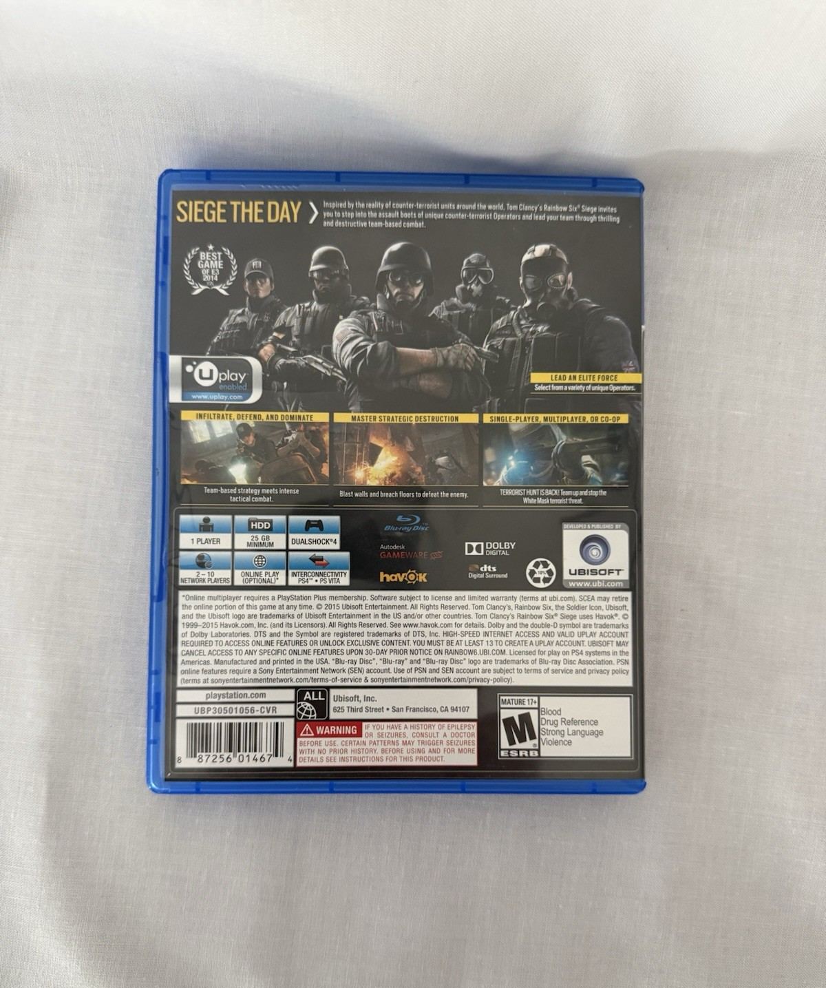 Tom Clancy's Rainbow Six Siege (PlayStation 4, 2015)