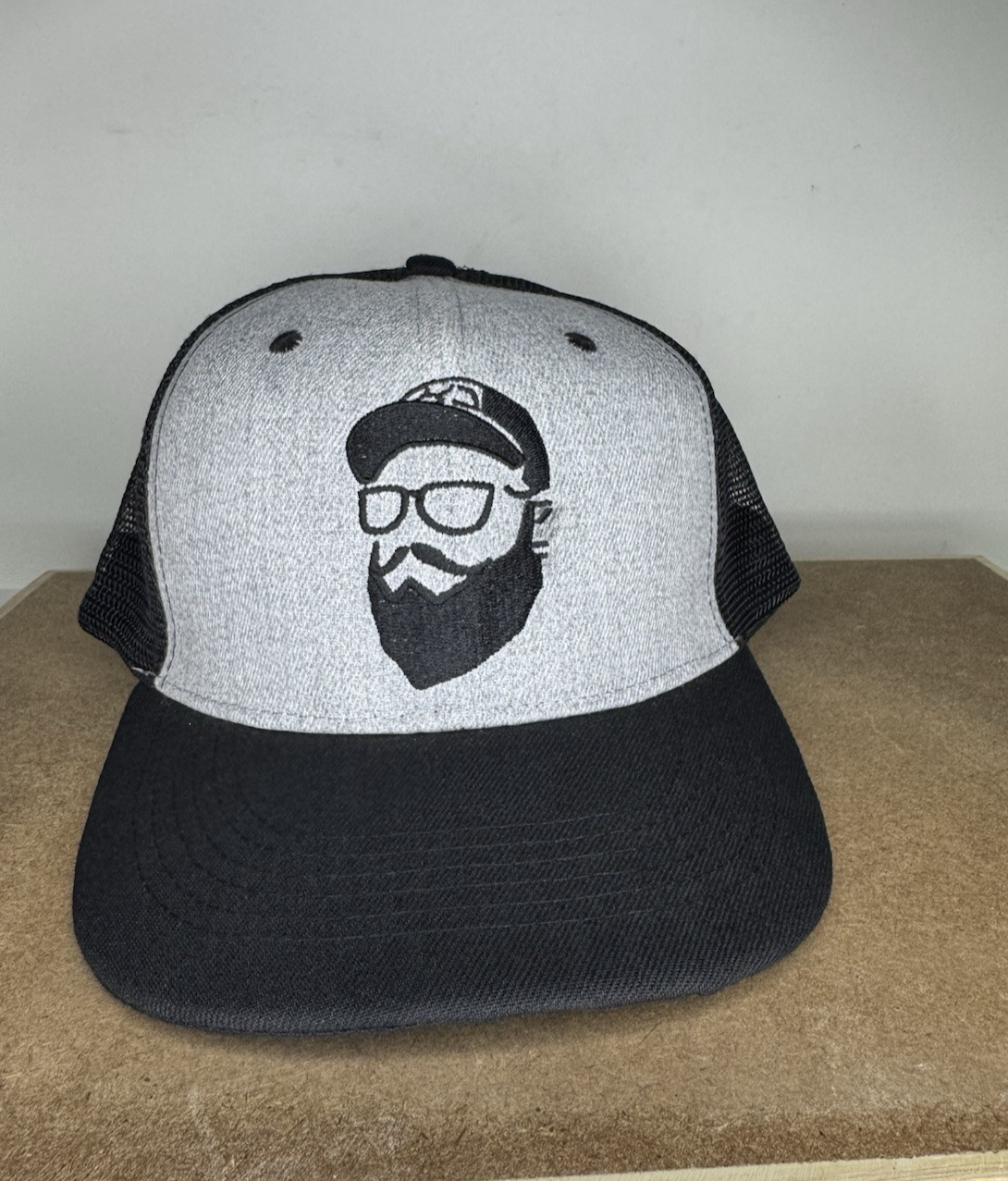 Bearded Style Trucker Hat - Gray & Black Snapback