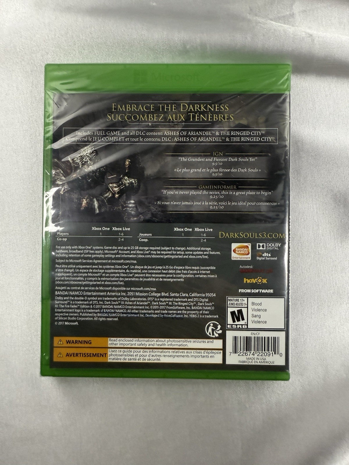Dark Souls III: The Fire Fades Edition - Xbox One (NEW & SEALED)🔥