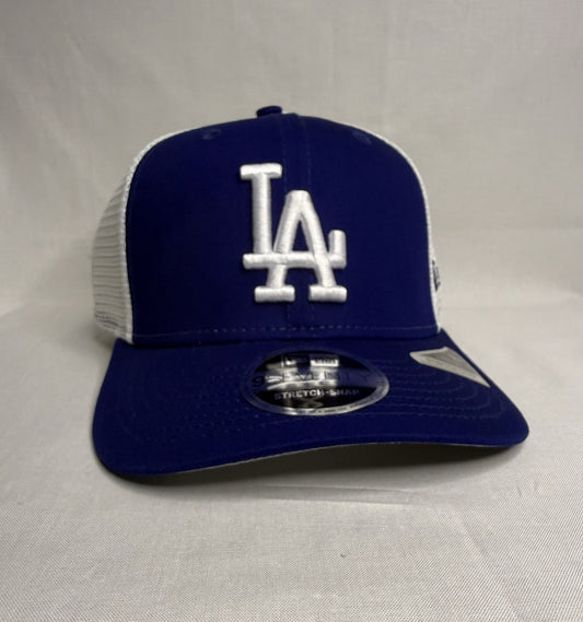 New Era 9SEVENTY Los Angeles Dodgers Trucker Snapback Hat Royal White Mesh