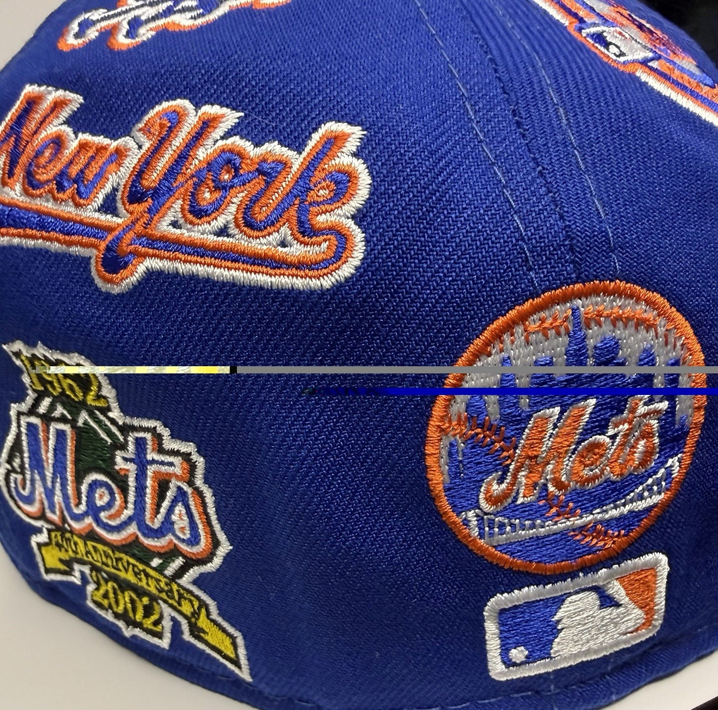 New Era 59FIFTY New York Mets “All Over Patch” Fitted Hat 7 3/8-Royal / Grey UV