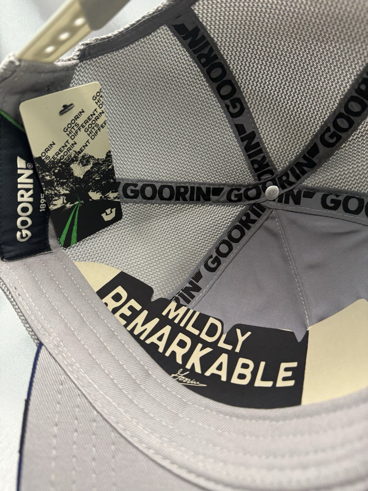 Goorin Bros Cuervo Tricolor Trucker Hat – Gray Crown | Blue Visor | Mesh Back