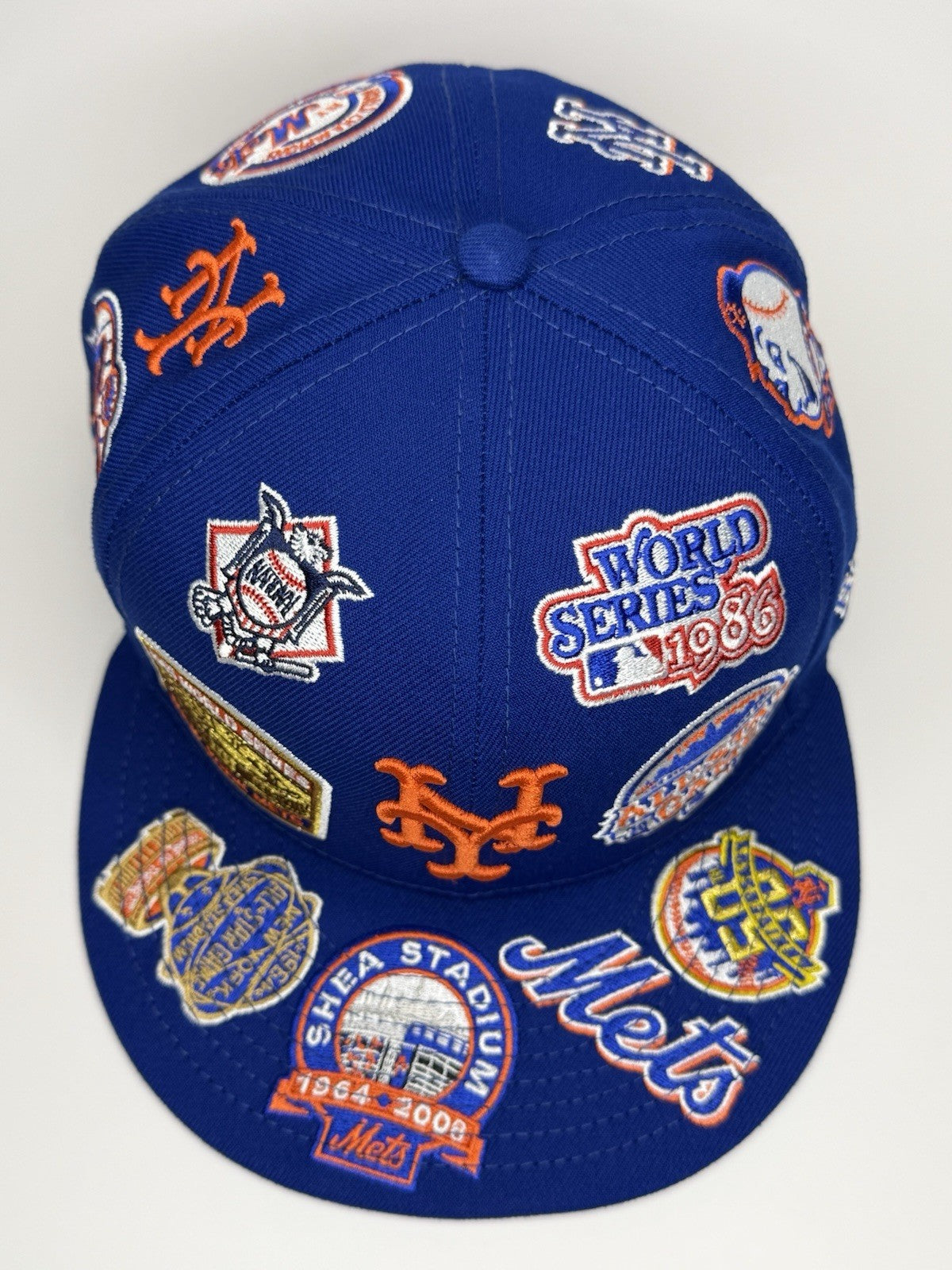 New Era 59FIFTY New York Mets “All Over Patch” Fitted Hat 7 3/8-Royal / Grey UV