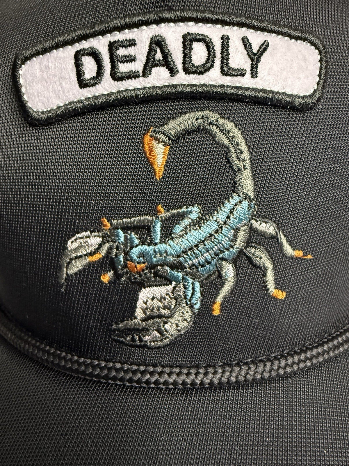 Goorin Bros “DEADLY” Scorpion Trucker Hat – Black – Adjustable Snapback