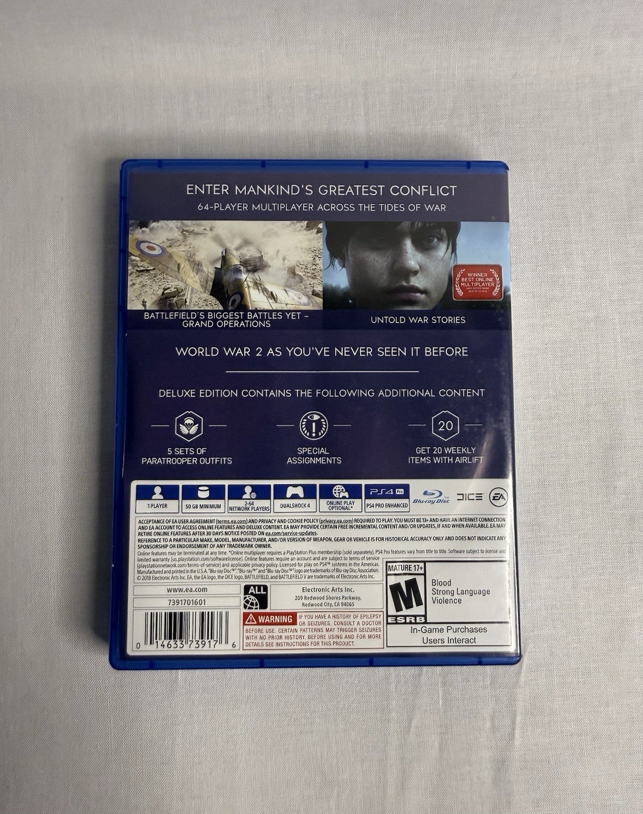 Battlefield V PS4 Deluxe Edition Game CIB Tested Working BFV PlayStation 4