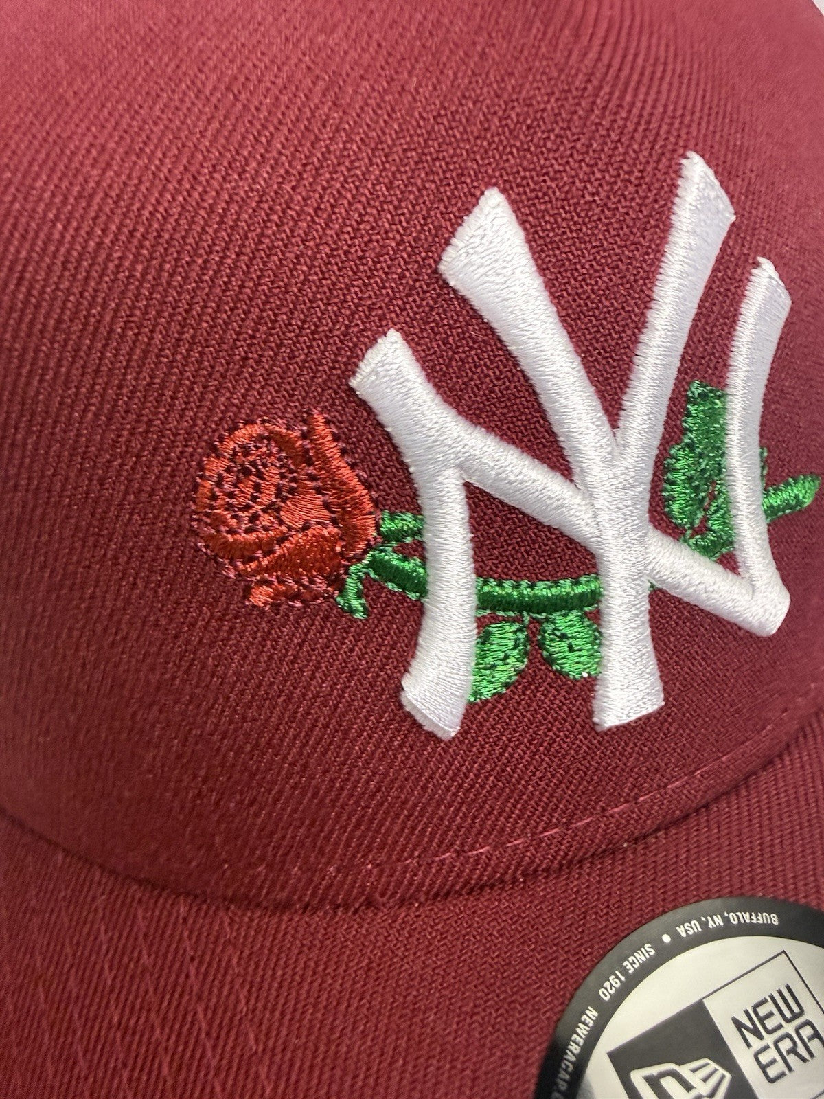 New Era 9FORTY A-Frame New York Yankees “Rose” Snapback 🌹 Cardinal Red