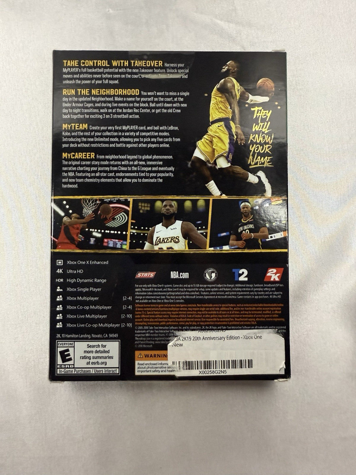 NBA 2K19 20th Anniversary Edition (Microsoft Xbox One, 2018) Complete W/ Poster