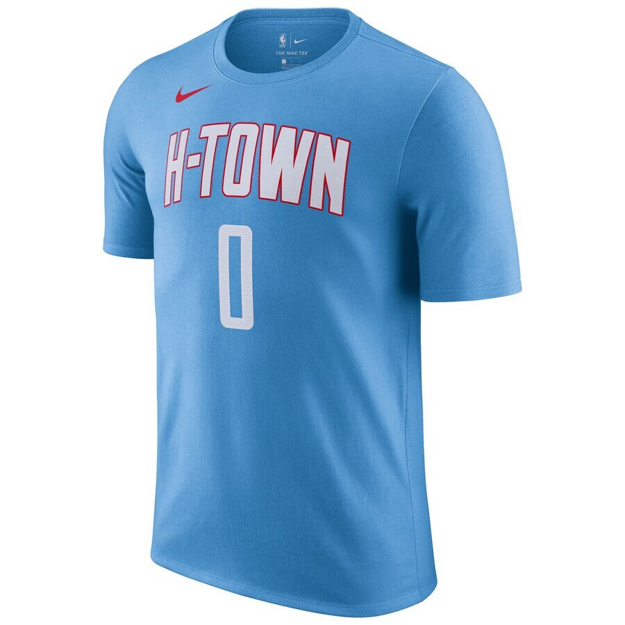 Mens Houston Rockets Russell Westbrook Nike Blue 2021 Medium Tee