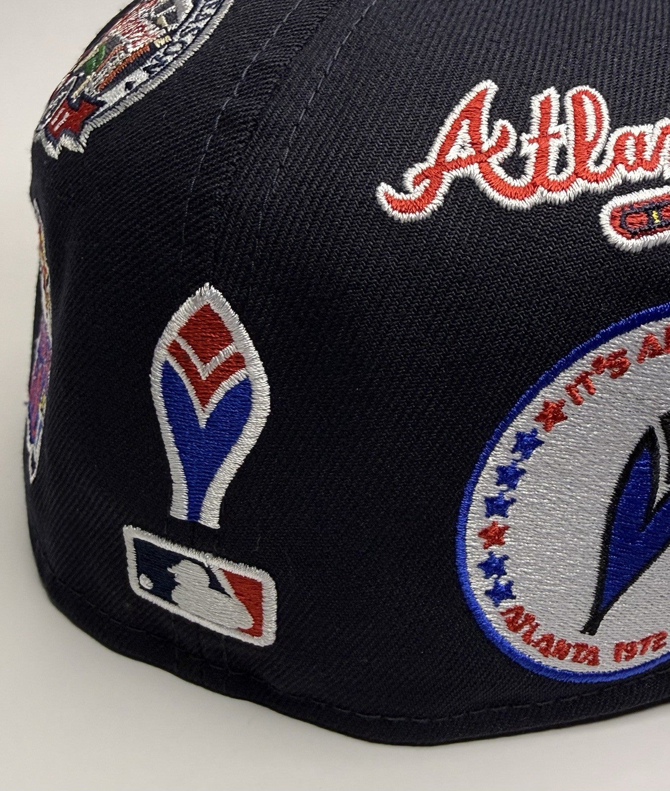New Era 59FIFTY Atlanta Braves “All Over Patch” Fitted Hat 7 3/8-Navy / Grey UV