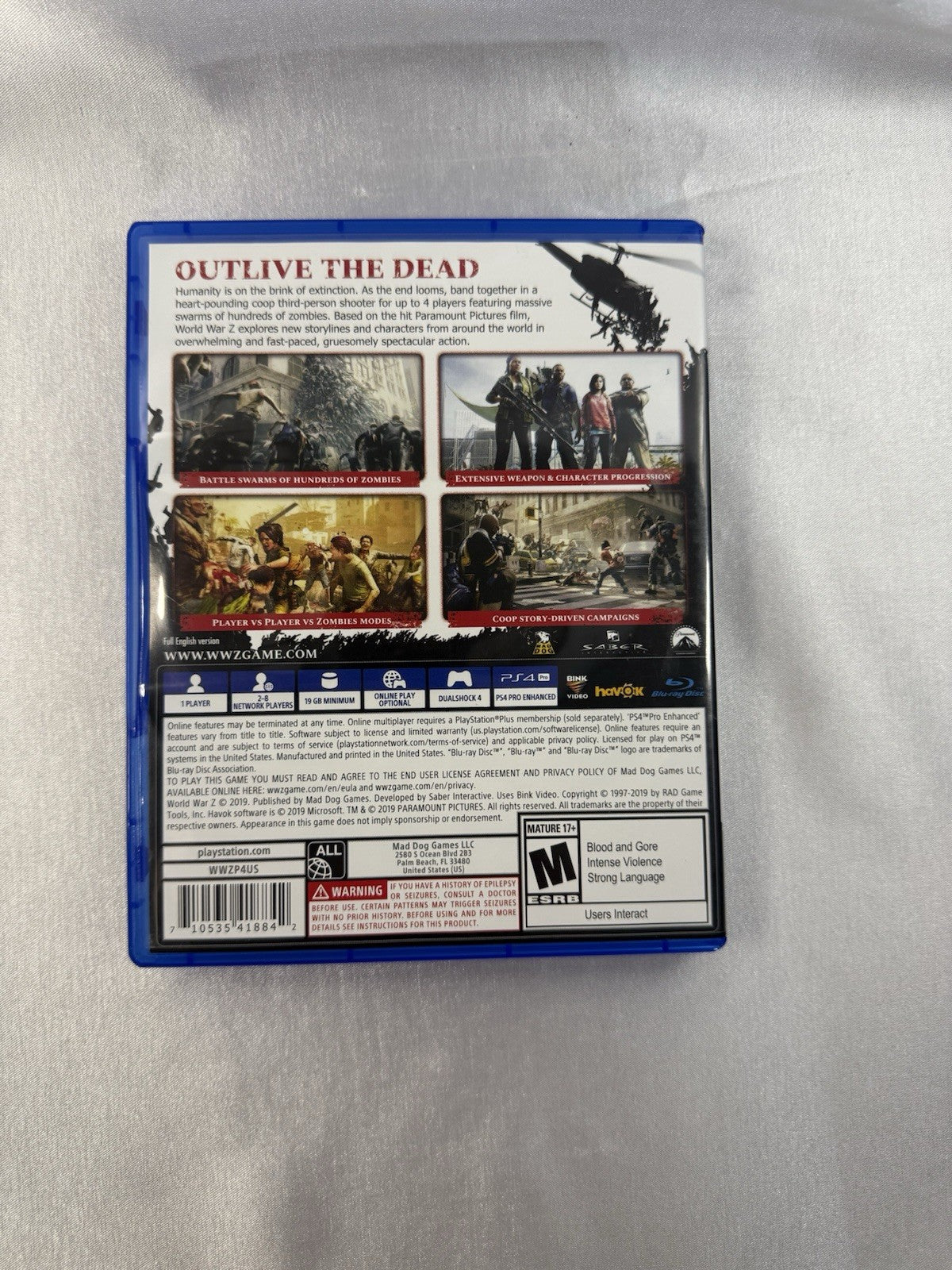 World War Z – PlayStation 4 (PS4) – CIB / Excellent Condition