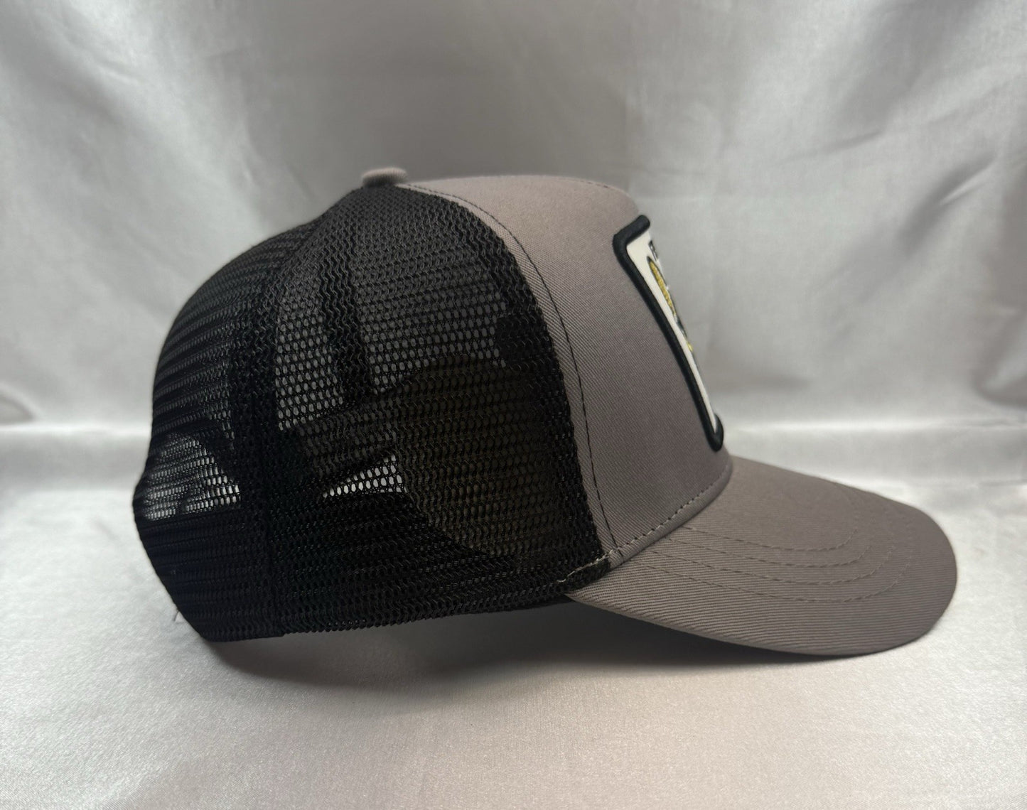 French Bulldog Trucker Hat Gray Black Mesh Adjustable Snapback Curved Cap