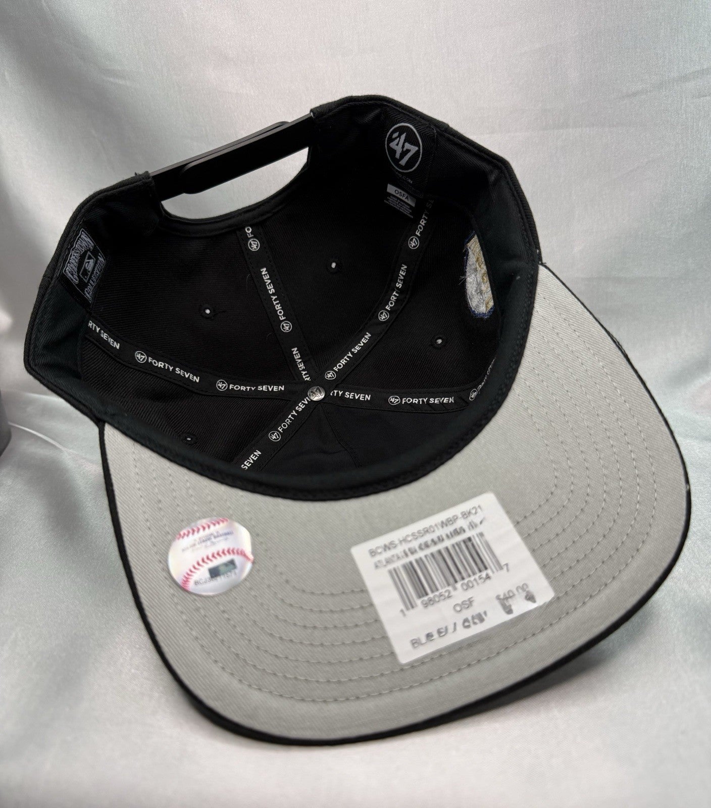 '47 Brand Black Dome Sureshot Captain Atlanta Braves Snapback Hat - Black