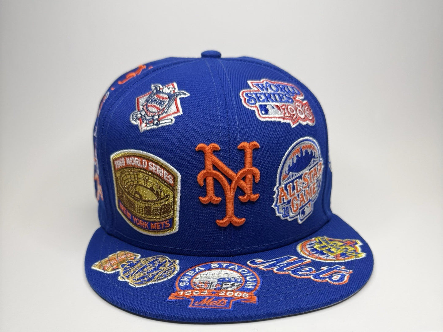 New Era 59FIFTY New York Mets “All Over Patch” Fitted Hat 7 3/8-Royal / Grey UV