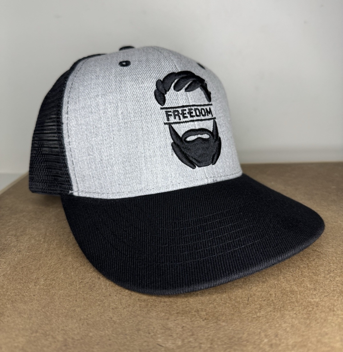 Freedom Beard Trucker Hat – Gray & Black