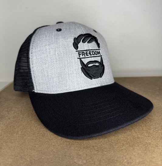 Freedom Beard Trucker Hat – Gray & Black