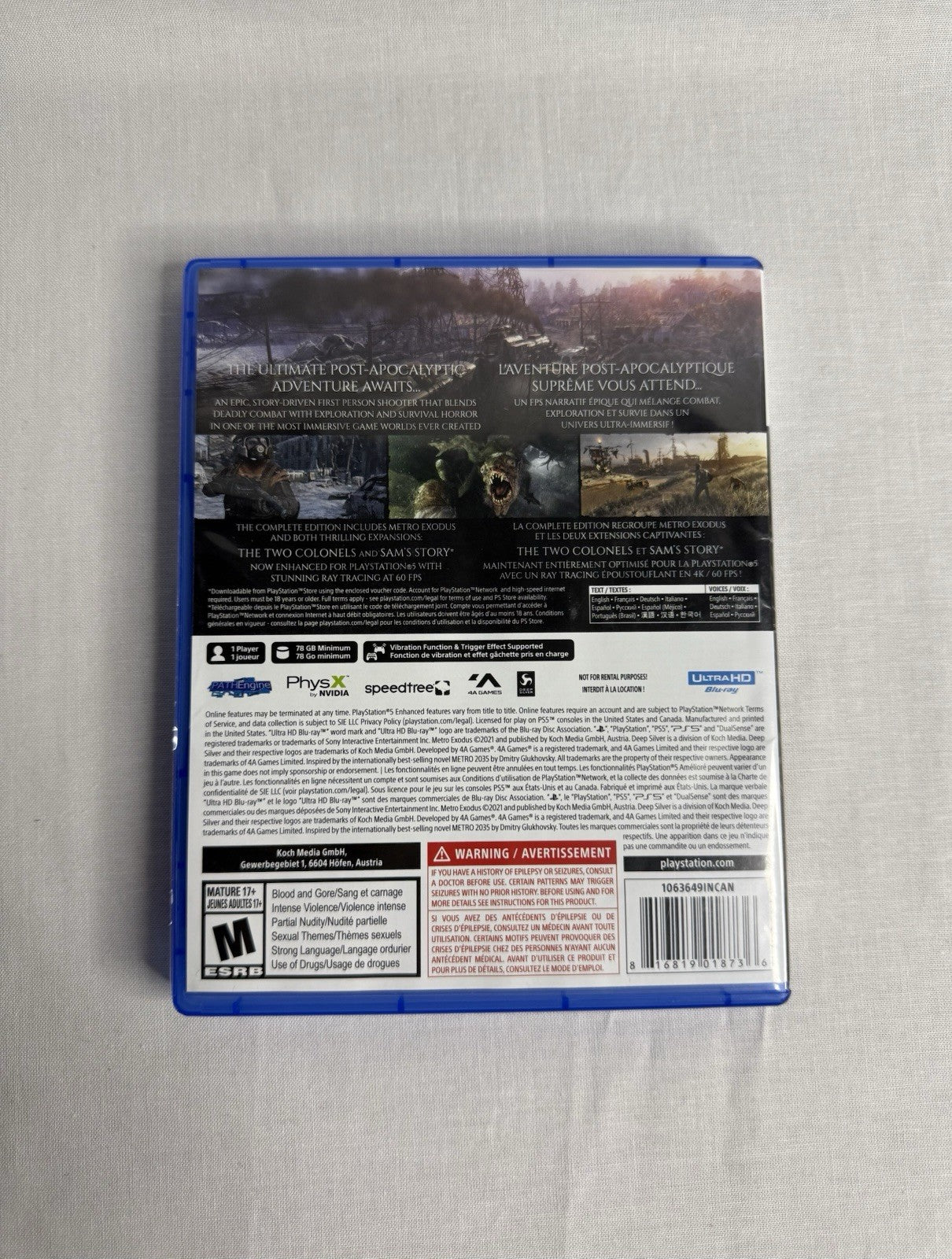 Metro Exodus Complete Edition PS5 Game CIB Tested Working PlayStation 5