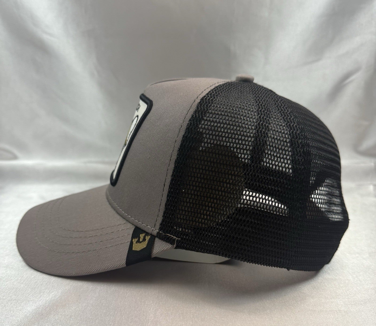 French Bulldog Trucker Hat Gray Black Mesh Adjustable Snapback Curved Cap