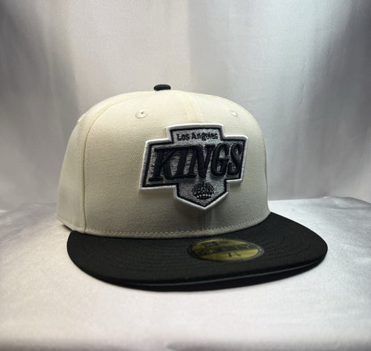 New Era 59FIFTY Los Angeles Kings Hat – Cream/Black – Fitted Size 7 5/8