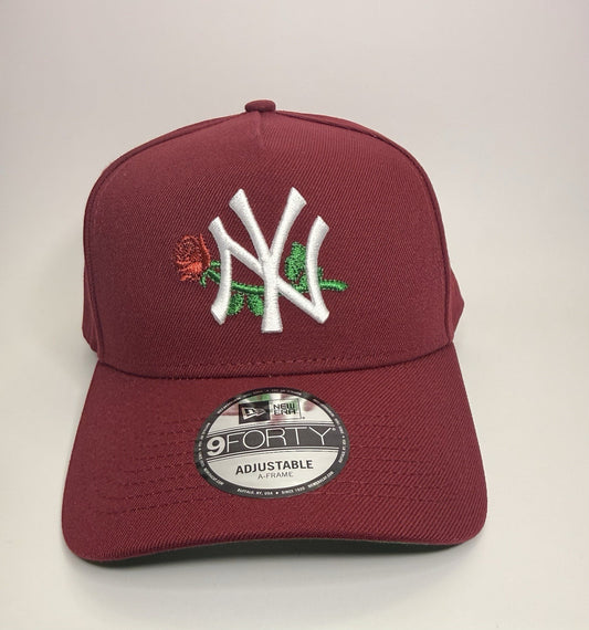 New Era 9FORTY A-Frame New York Yankees “Rose” Snapback 🌹 Cardinal Red