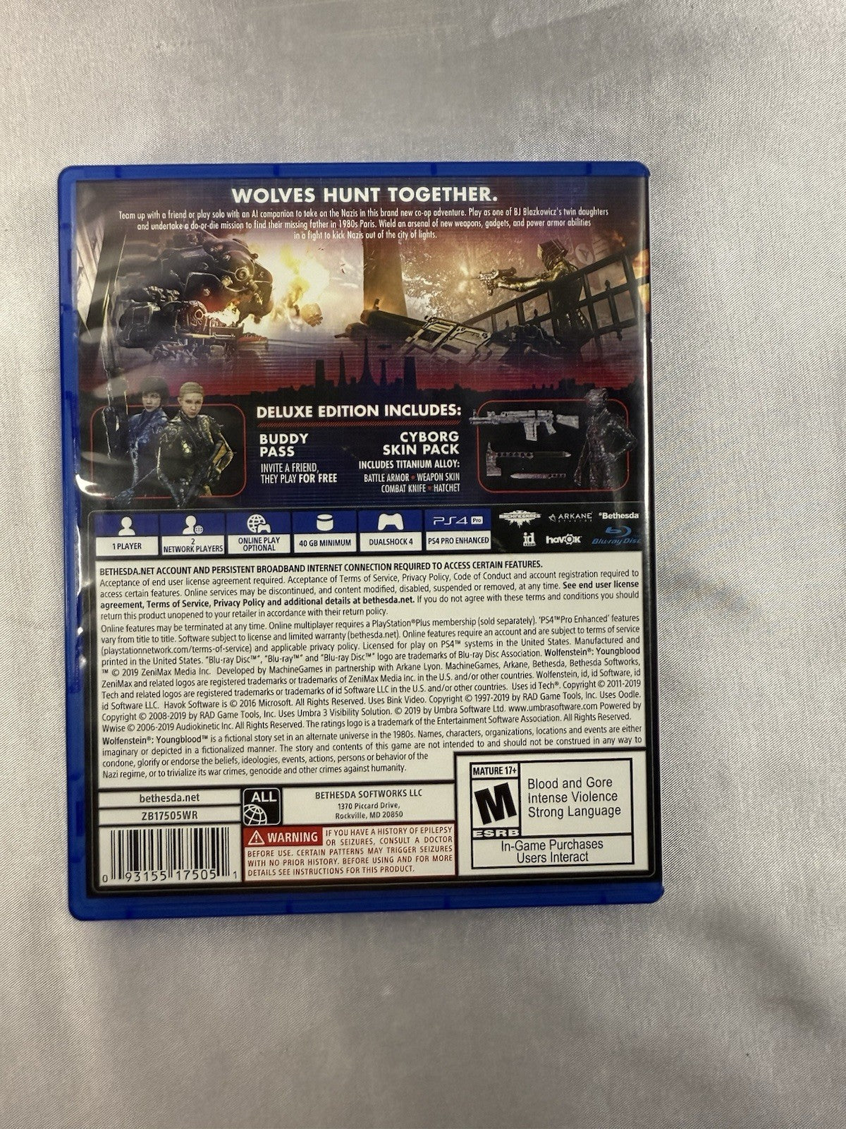 Wolfenstein Youngblood  Deluxe Edition Bonus PS4 - Used