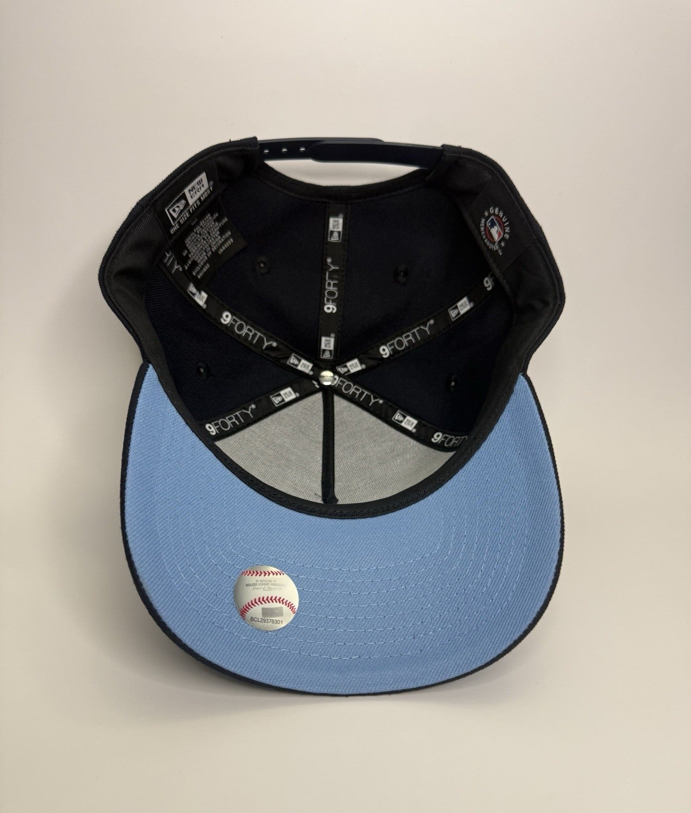 New Era 9FORTY A-Frame New York Yankees “Rose” 🌹 Light Blue UV Snapback – Navy