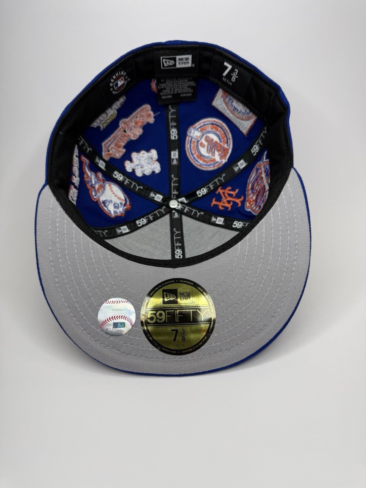 New Era 59FIFTY New York Mets “All Over Patch” Fitted Hat 7 3/8-Royal / Grey UV