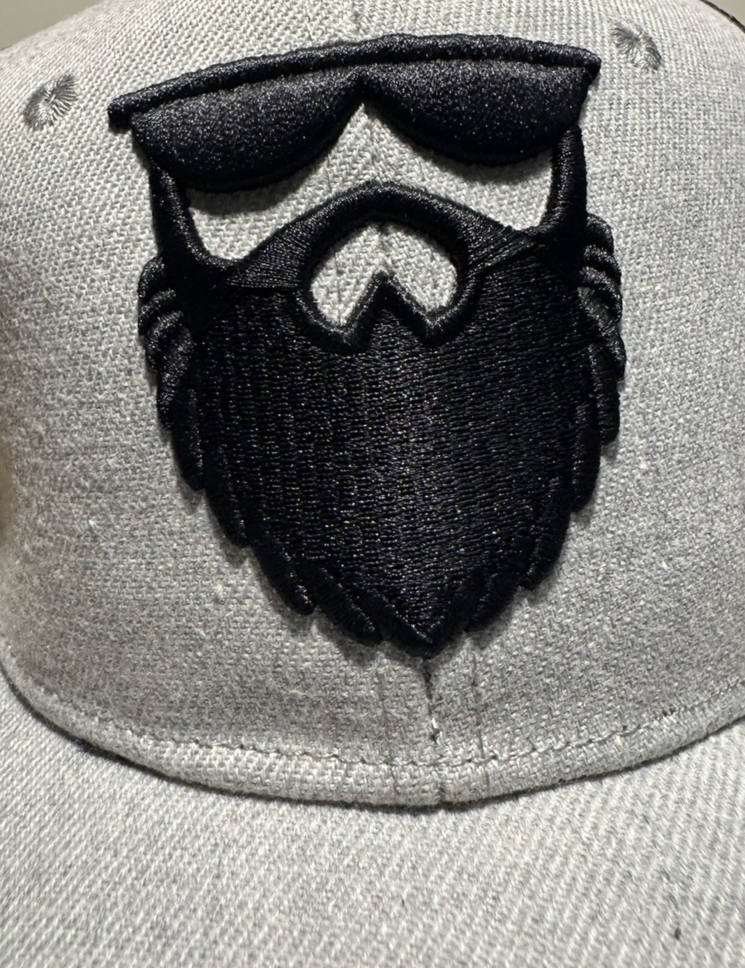 Bearded Men Design Trucker Hat - Grey & Black