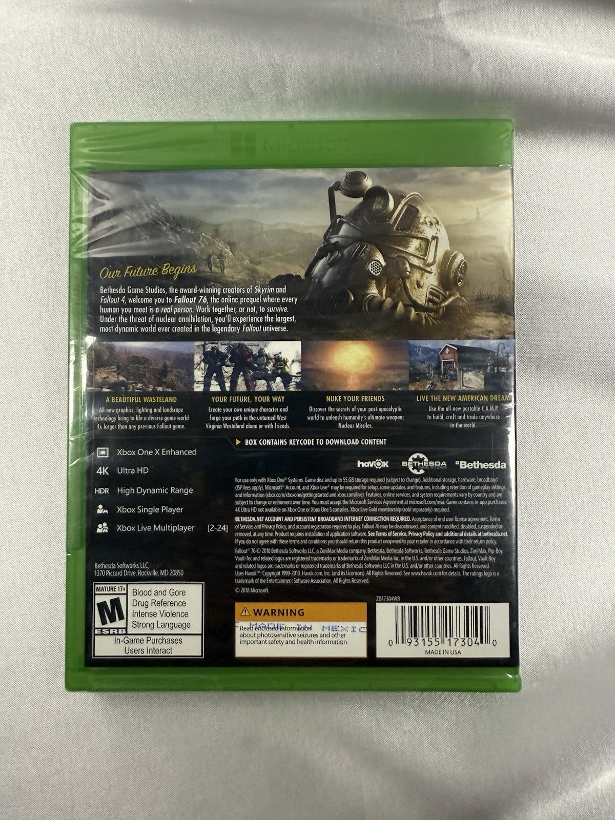 Fallout 76 - Xbox One Enhanced (Brand New, 4K UHD, HDR - Bethesda