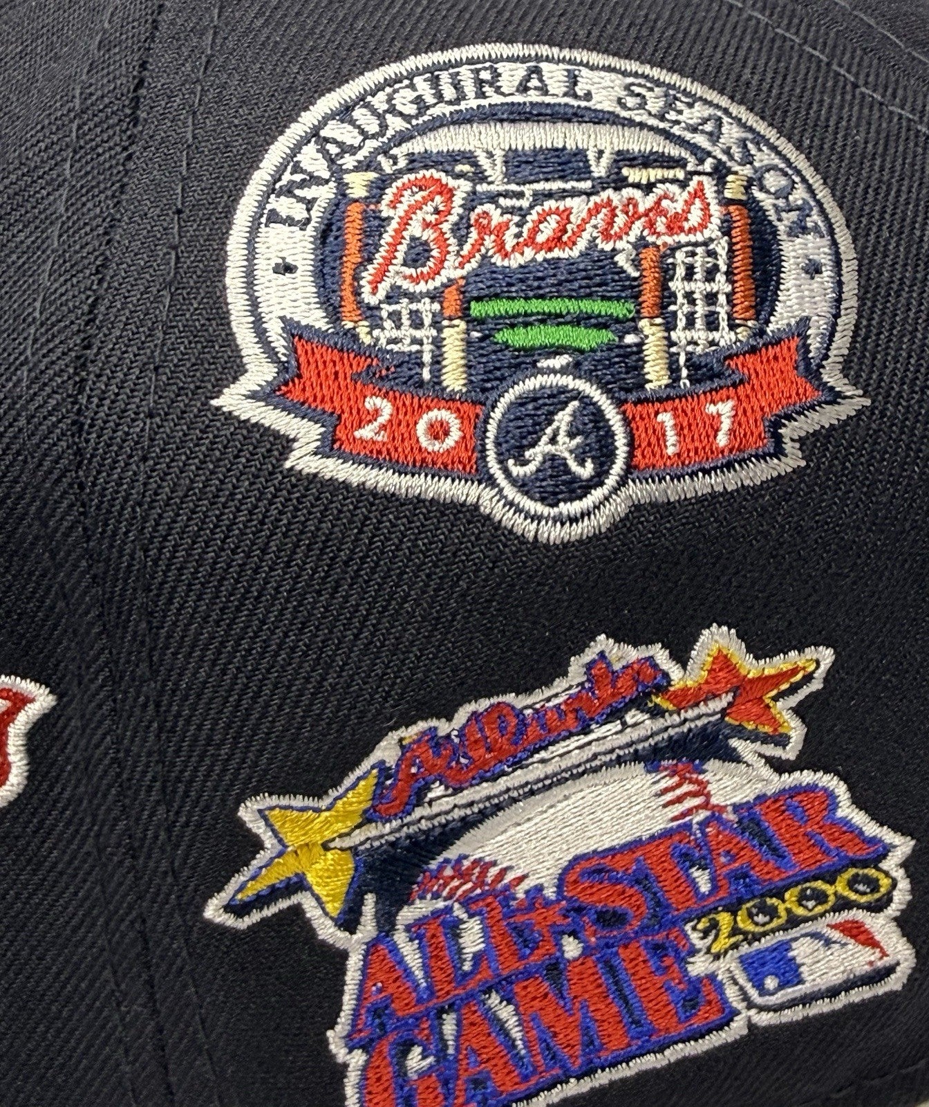 New Era 59FIFTY Atlanta Braves “All Over Patch” Fitted Hat 7 3/8-Navy / Grey UV