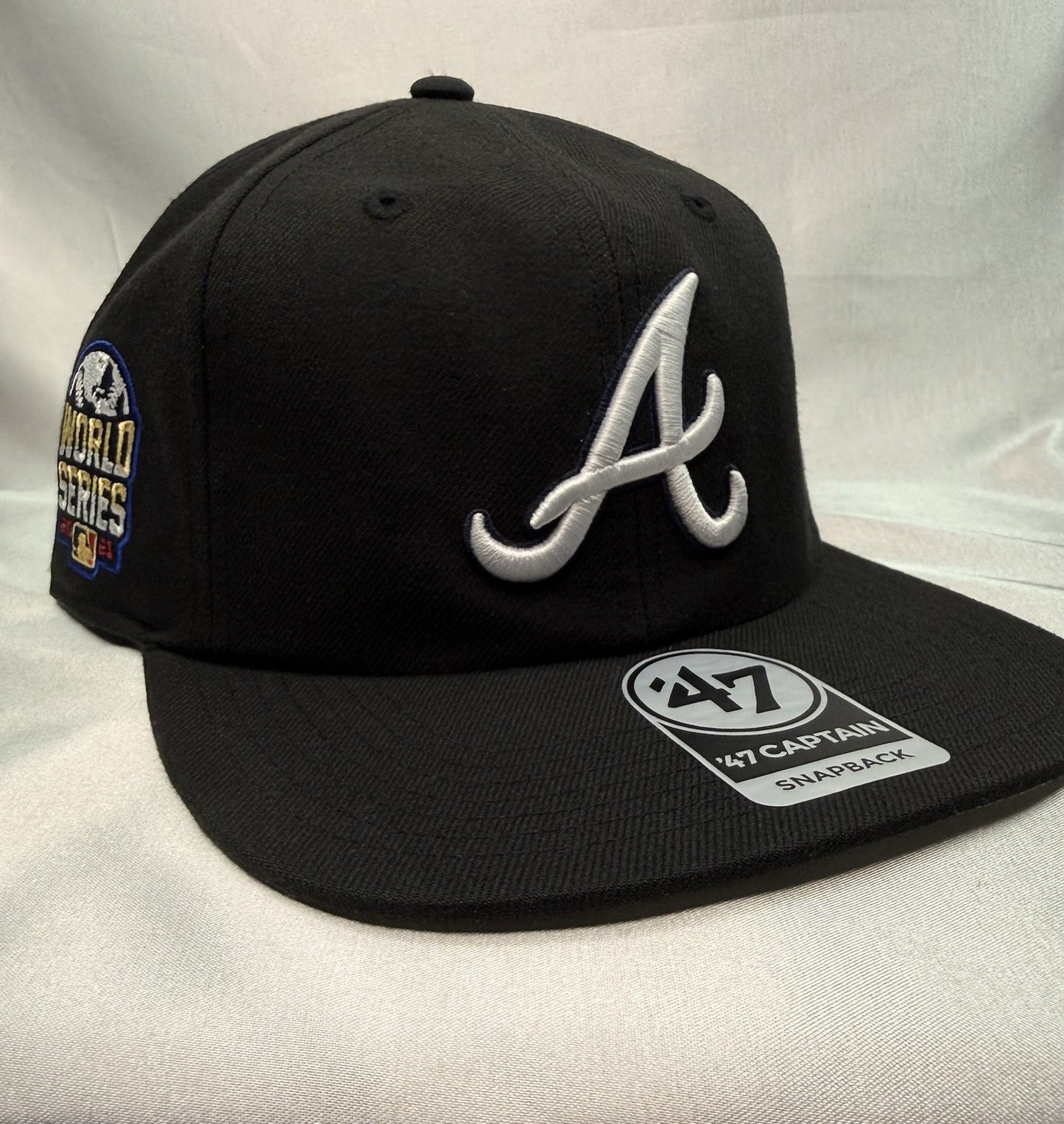 '47 Brand Black Dome Sureshot Captain Atlanta Braves Snapback Hat - Black