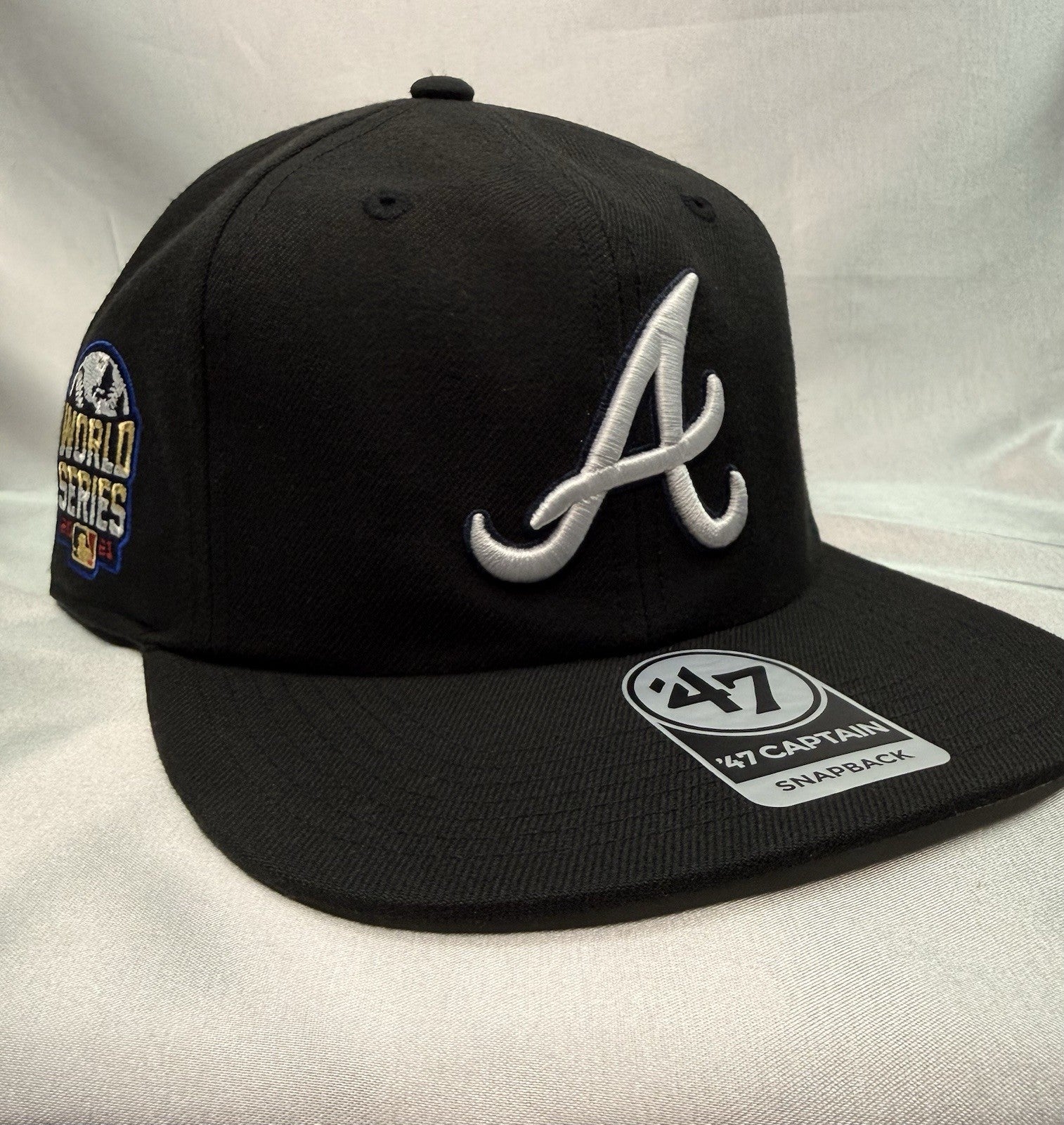 '47 Brand Black Dome Sureshot Captain Atlanta Braves Snapback Hat - Black