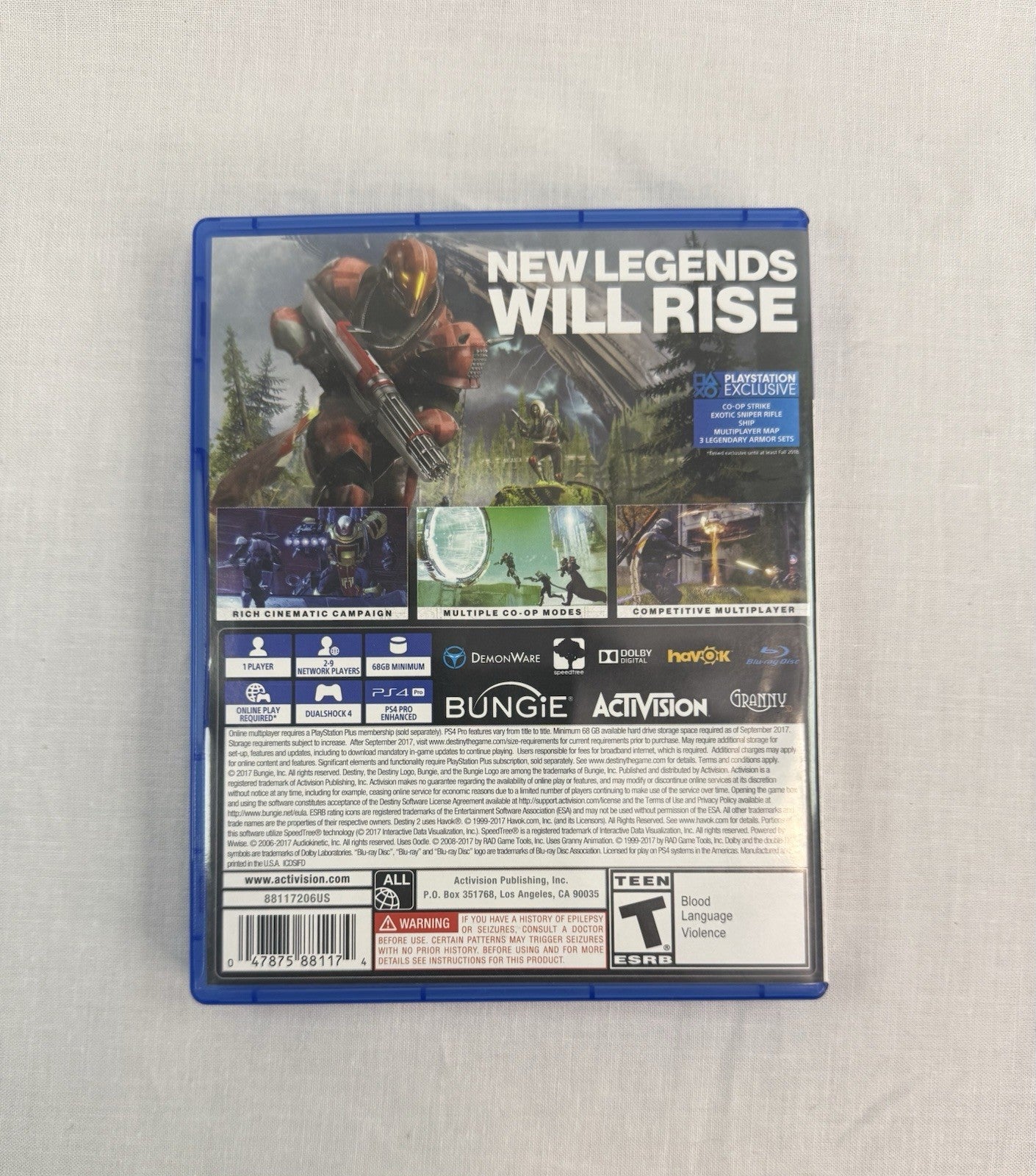 Destiny 2 PS4 CIB Complete Tested Bungie Activision