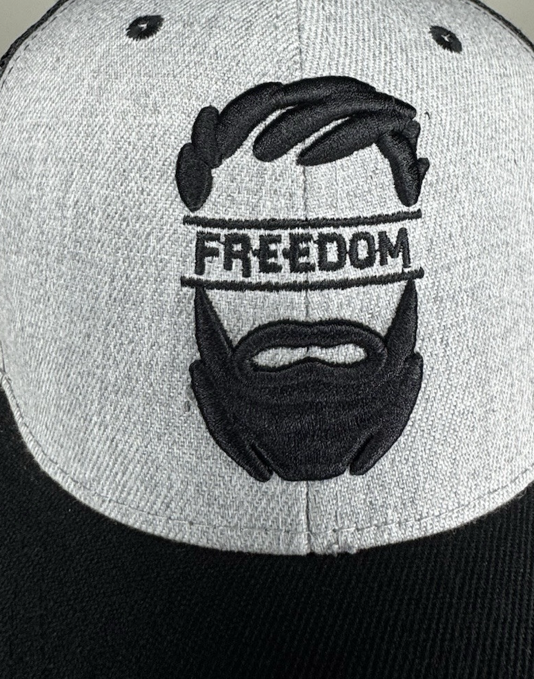 Freedom Beard Trucker Hat – Gray & Black