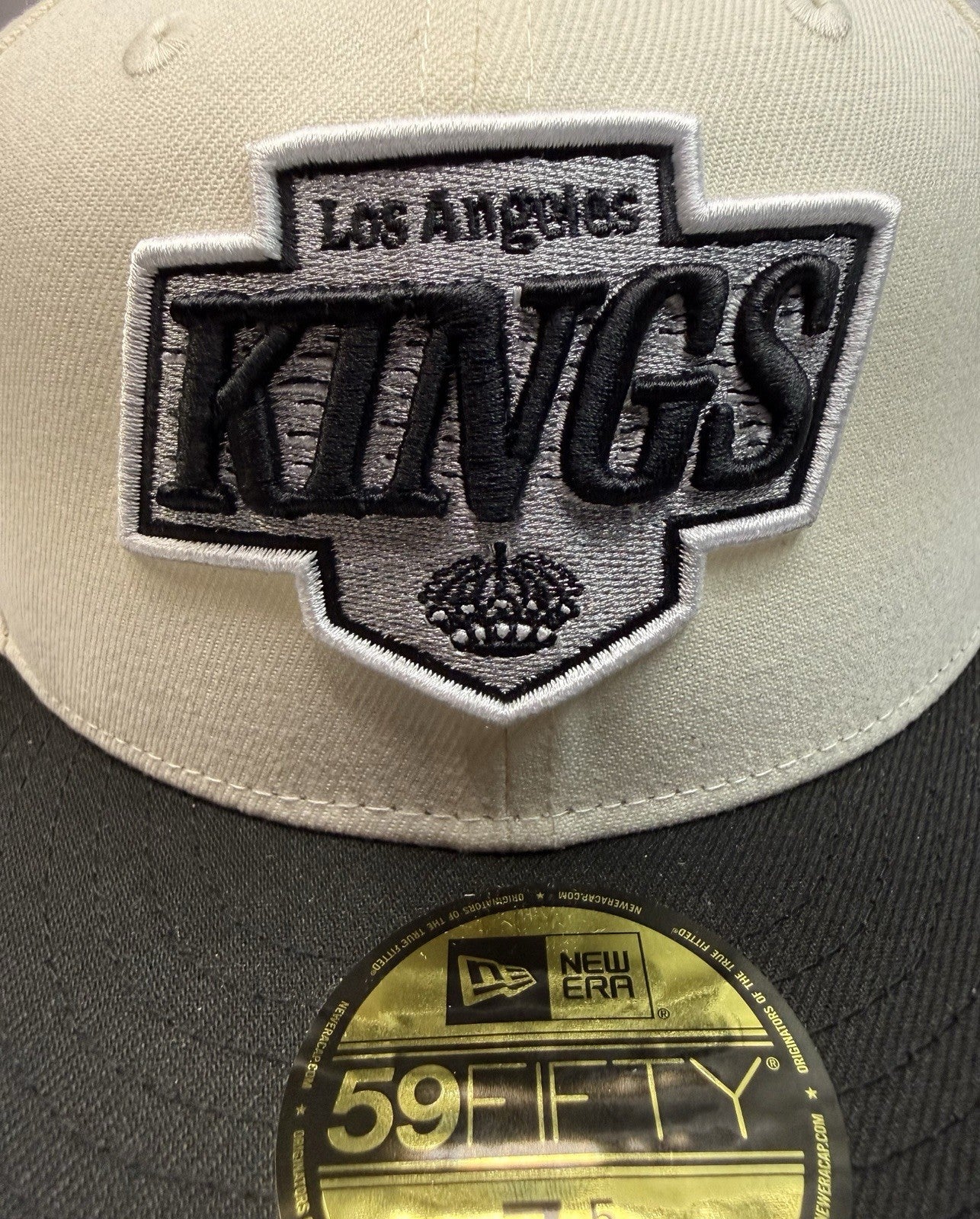 New Era 59FIFTY Los Angeles Kings Hat – Cream/Black – Fitted Size 7 5/8