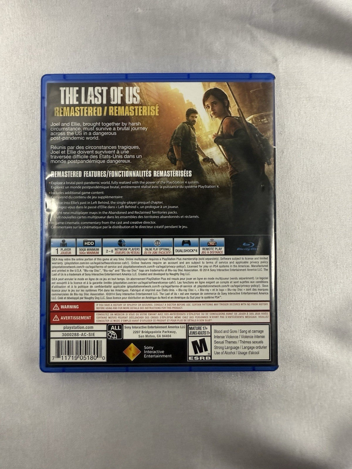 The Last of Us Remastered PS4 PlayStation 4
